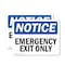 Signmission Exit Sign, Vinyl Decal, 10 in W, 7 in H, Emergency Exit Only OS-2PACK-NS-D-710-L-11825 - alternate 1
